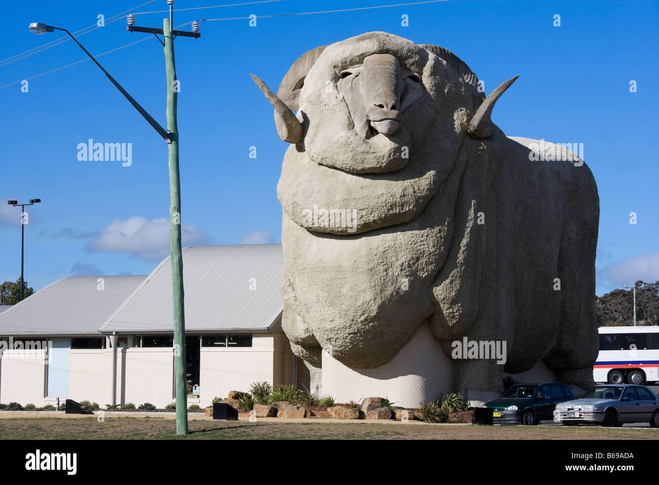 Il grande Merino in Goulburn Australia. I mondi più grande statua merinos a 15.2 metri, 97t. Foto Stock