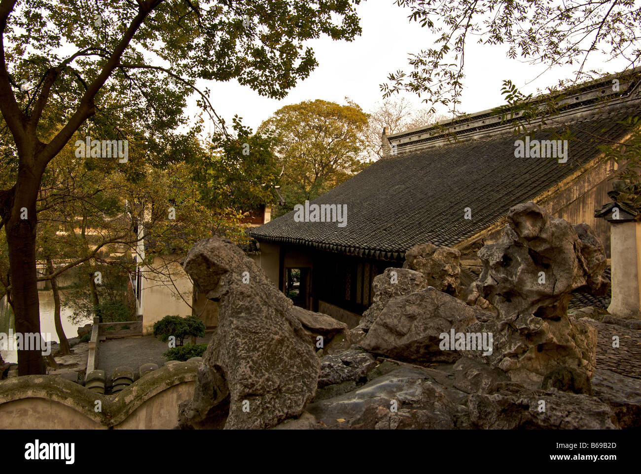 Suzhou Giardino dell'amministratore umile della dinastia Ming al tramonto Foto Stock