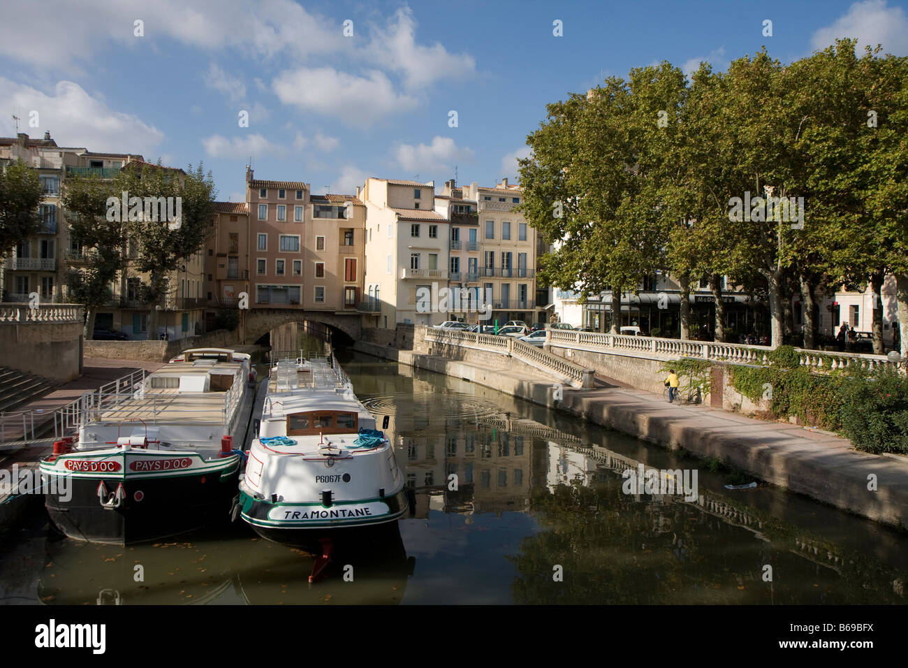 Canal du Midi a Narbonne, Aude, Francia, Europa Foto Stock