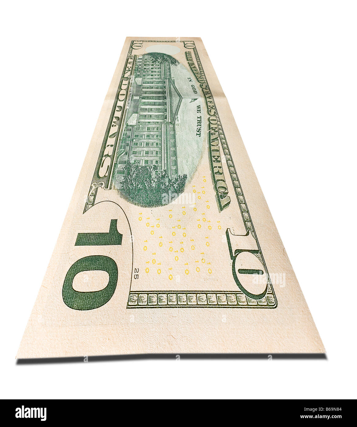 In prossimità di una nota banca del Nord dieci dollari americani Foto Stock