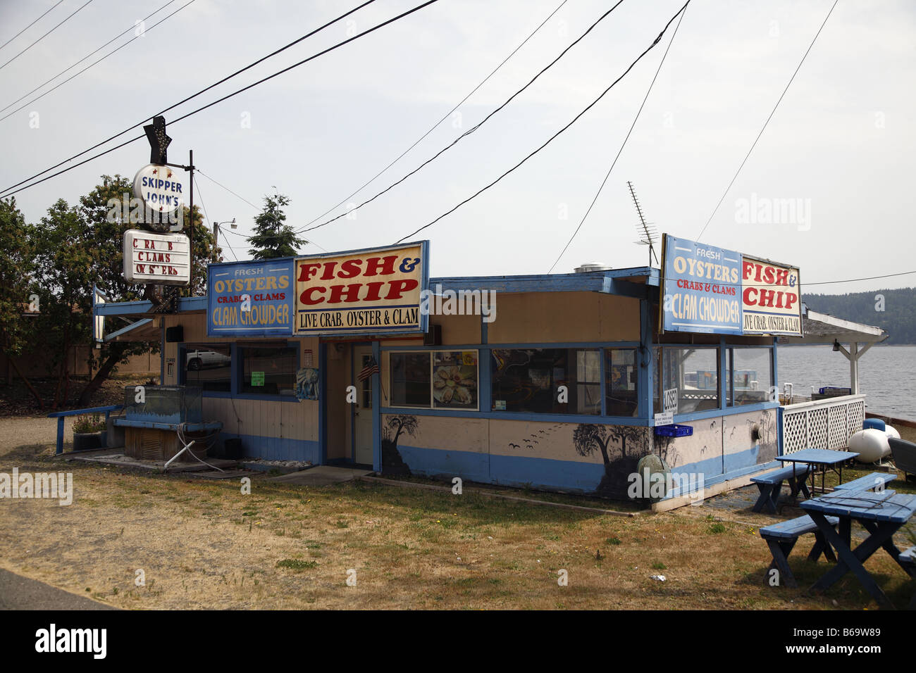 Washington Pesce e Patatine noi 101 Zwischen tra Olympia e Port Angeles Foto Stock