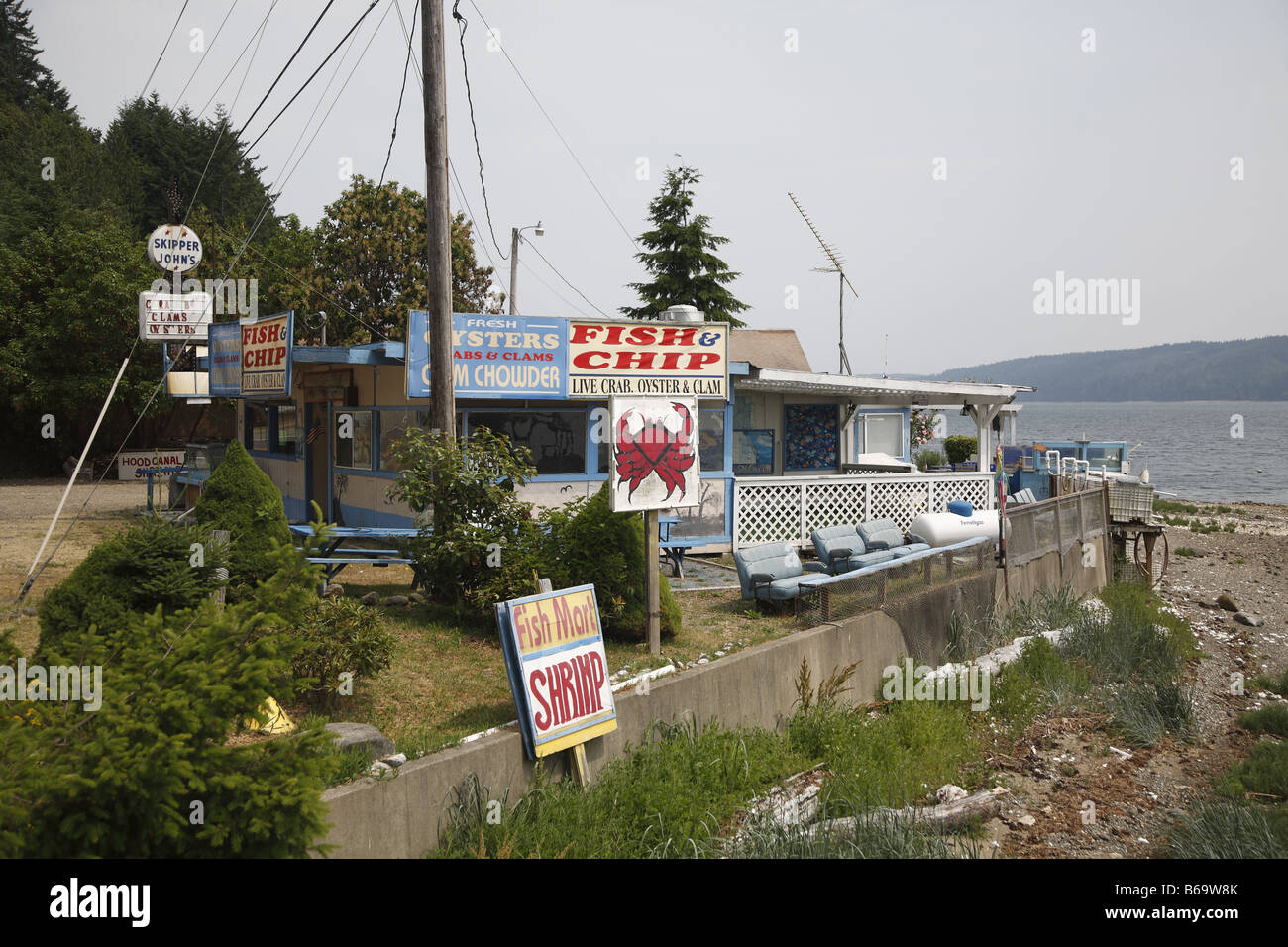 Washington Pesce e Patatine noi 101 Zwischen tra Olympia e Port Angeles Foto Stock