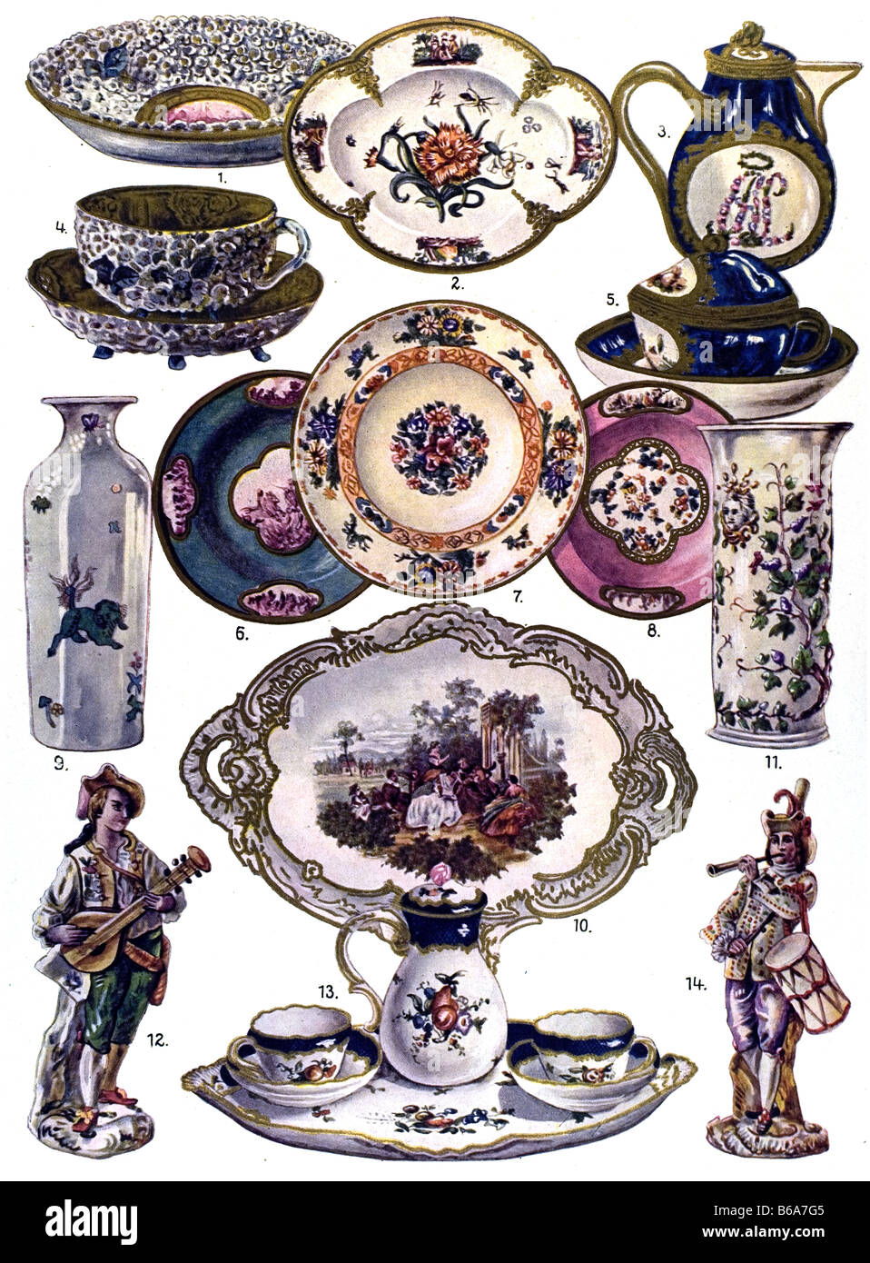 Il tedesco, Ornamento delle porcellane di Meissen Foto Stock