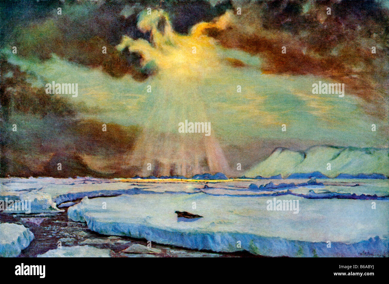 In Joinville isola nel sud della baia di Herbert Antartide a 7 00 febbraio 1902. Colore mezzetinte di illustrazione. Foto Stock