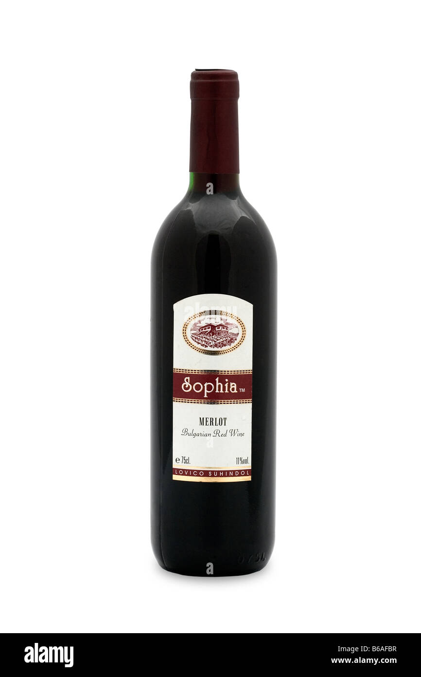 Sophia merlot vino rosso cantina bulgaro colore rubino scuro ricco sapore aroma classico Foto Stock