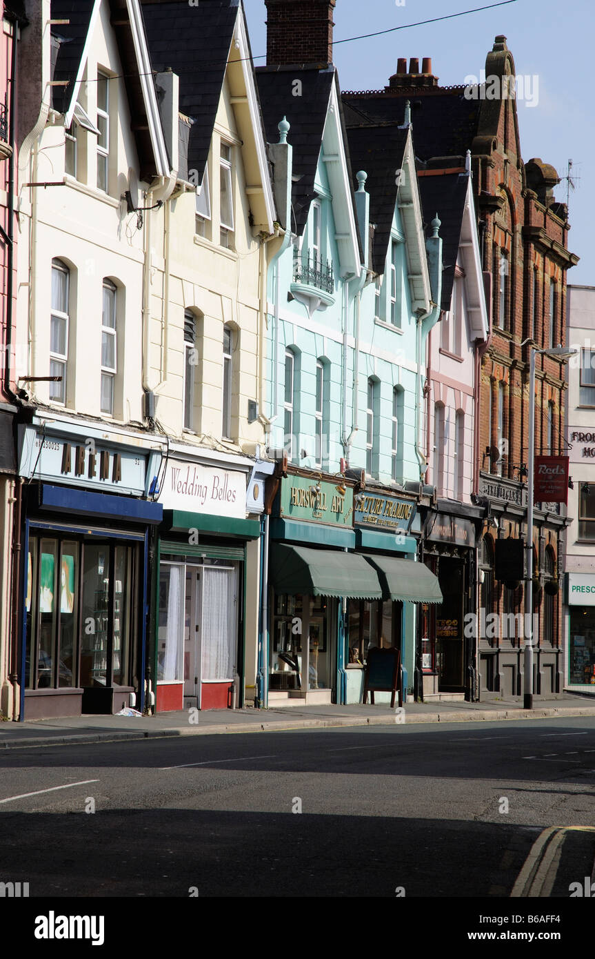 I vecchi la strada dello shopping di Plymouth Devon England Foto Stock