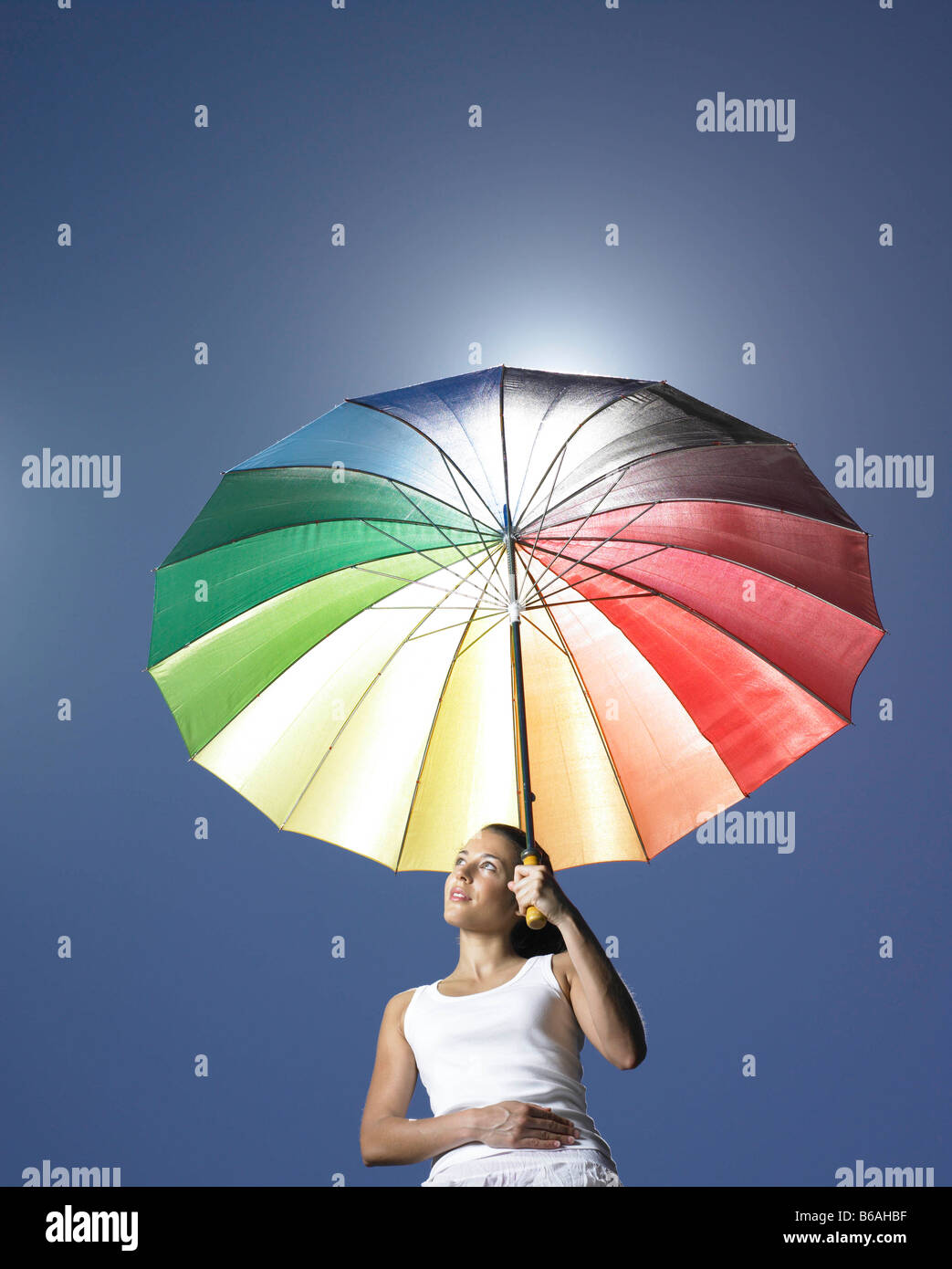 Ragazza con sun parasol Foto Stock