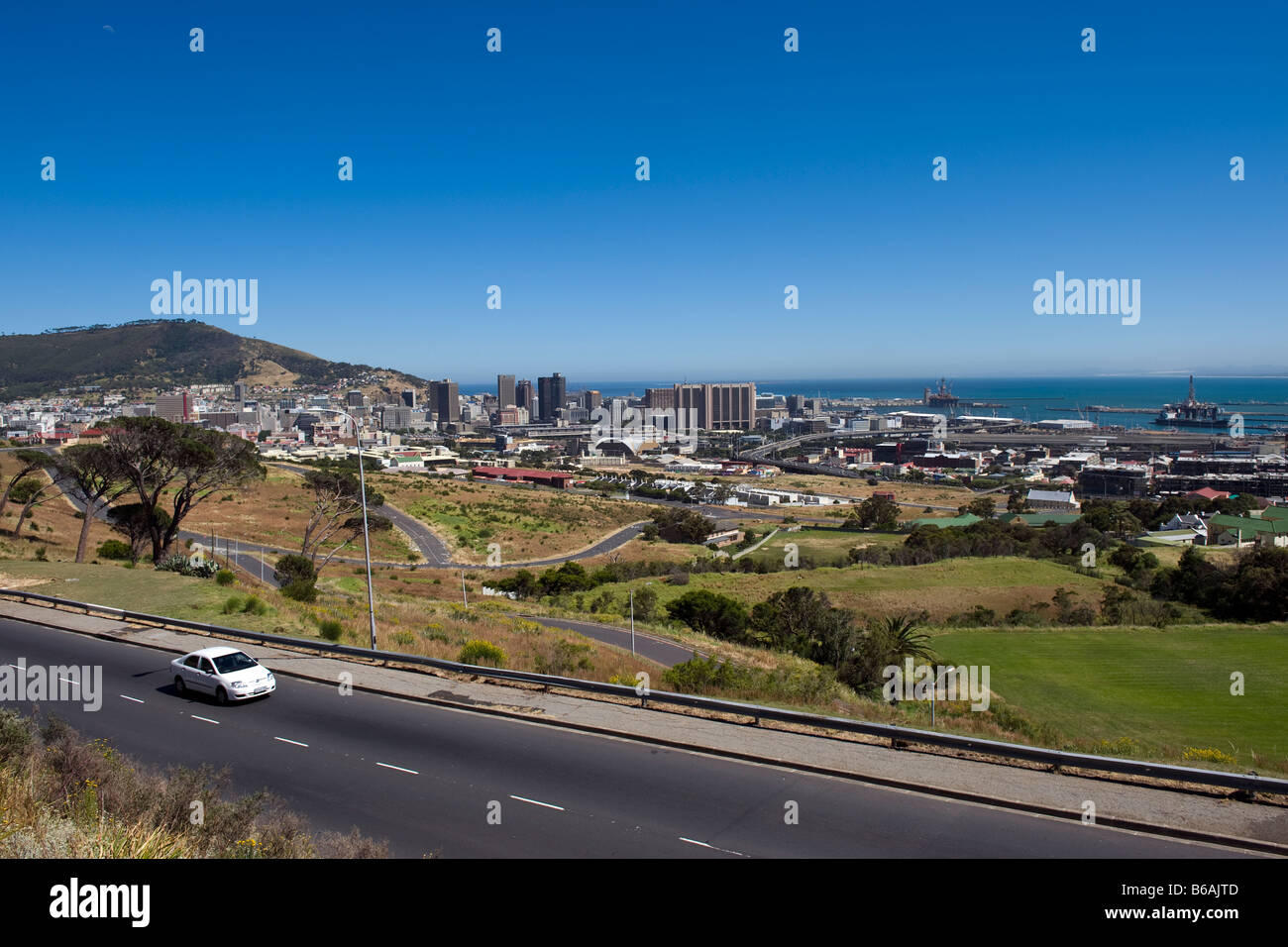 Città del Capo Sud Africa vista dall'autostrada M3 Foto Stock