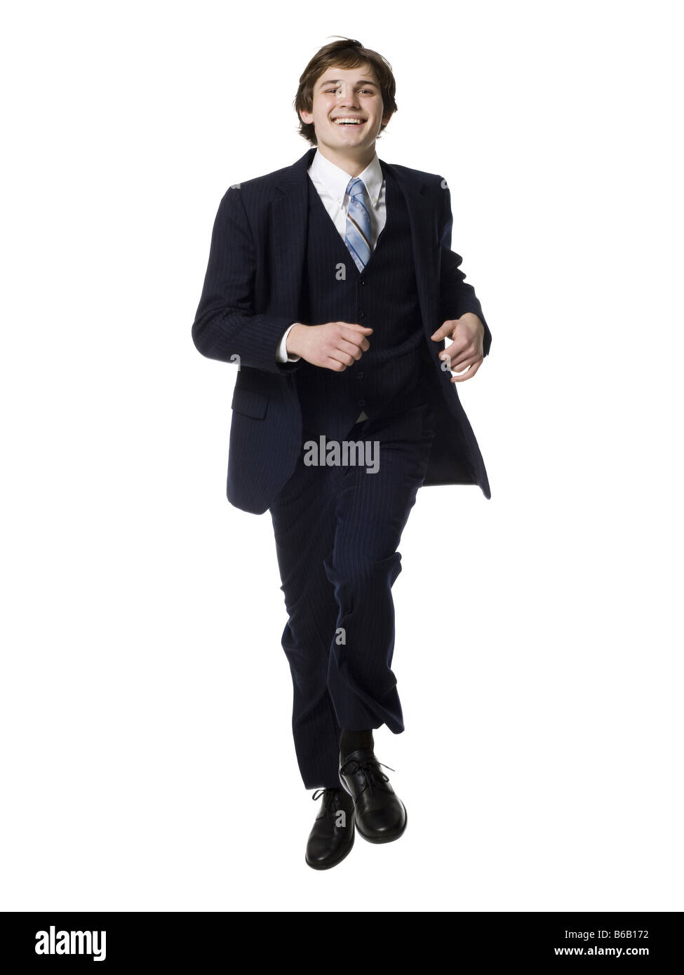 Uomo in una tuta blu Foto Stock