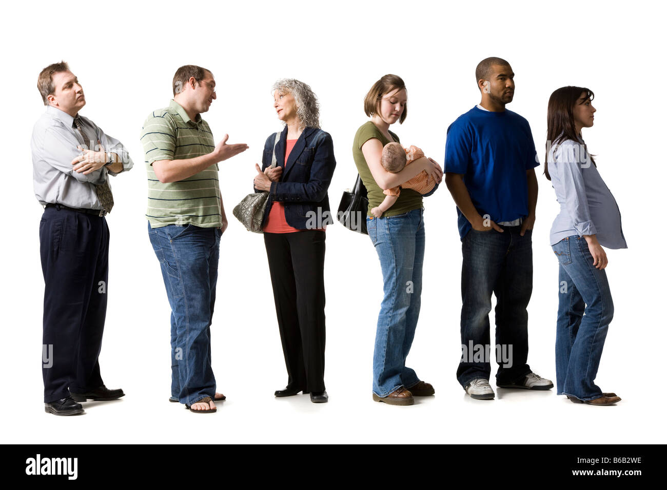 Persone in attesa in linea Foto Stock
