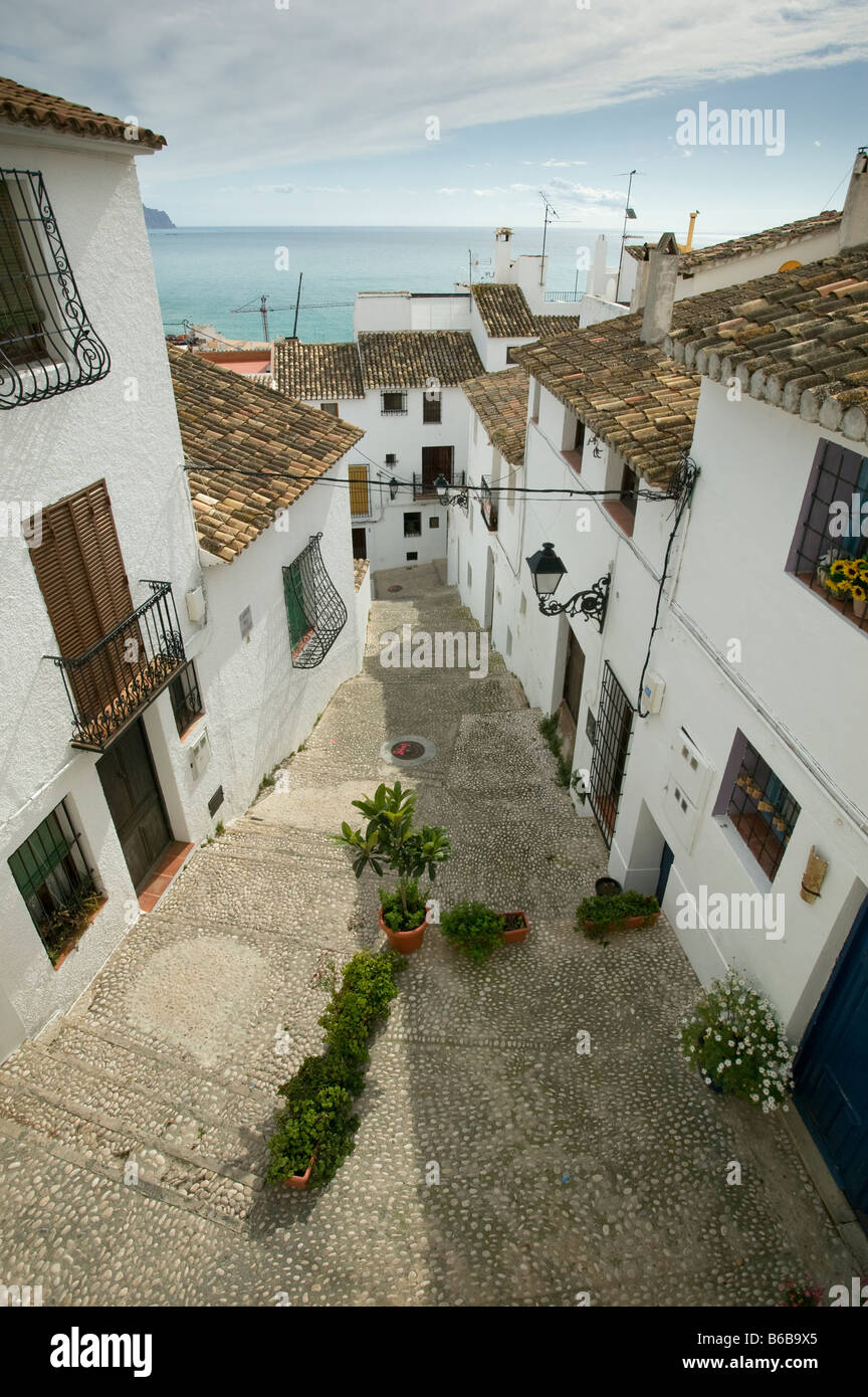 Appartamenti nella tradizionale e antica città di Altea, Costa Blanca, Spagna Foto Stock