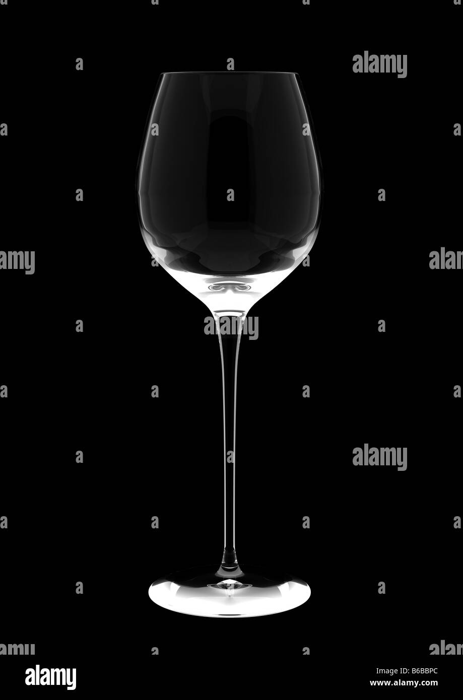 Un bicchiere su sfondo nero Foto Stock