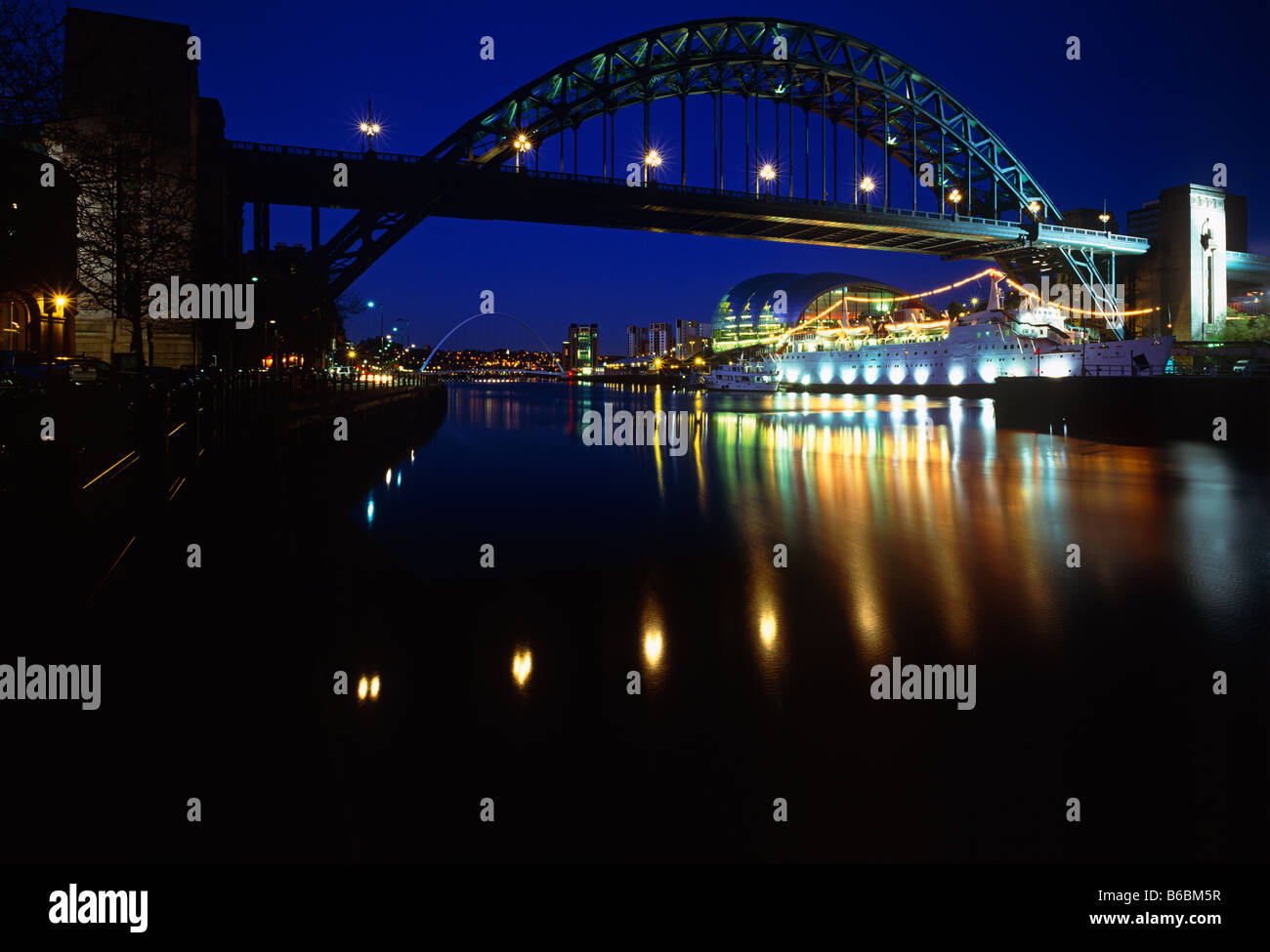 Tyne Bridge di notte, Newcastle upon Tyne, Tyne and Wear Foto Stock