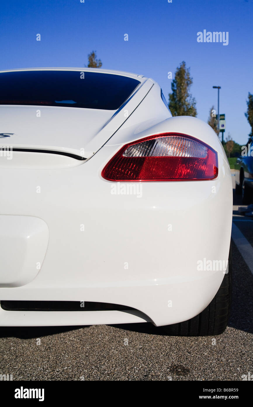 White Porsche Cayman Foto Stock