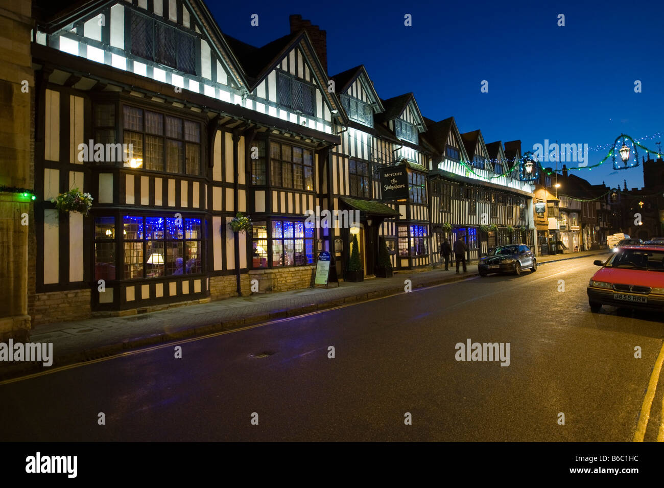 Centro città, Stratford on Avon, Warwickshire, Inghilterra Foto Stock