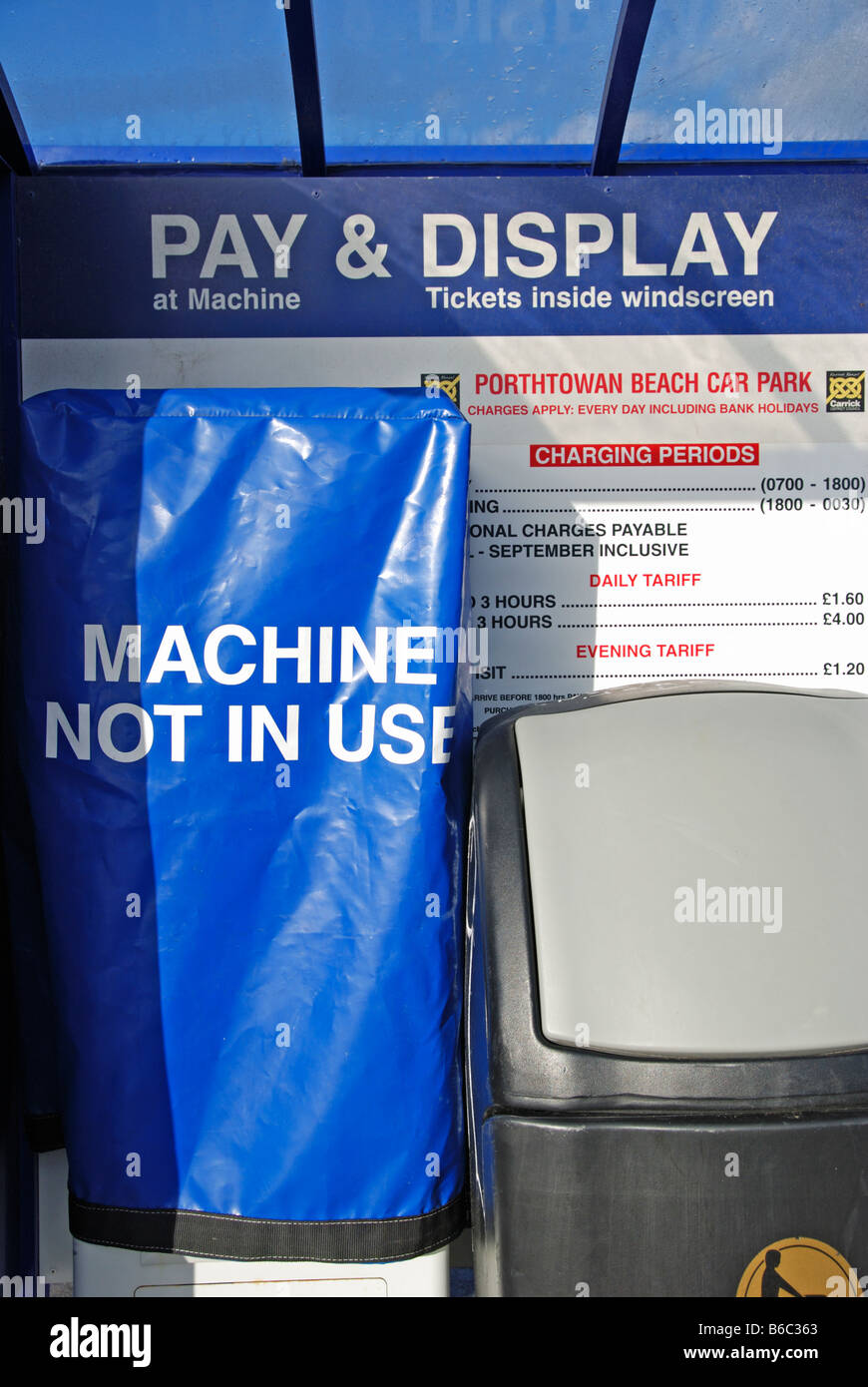 Una Pay & display ticket machine fuori uso Foto Stock