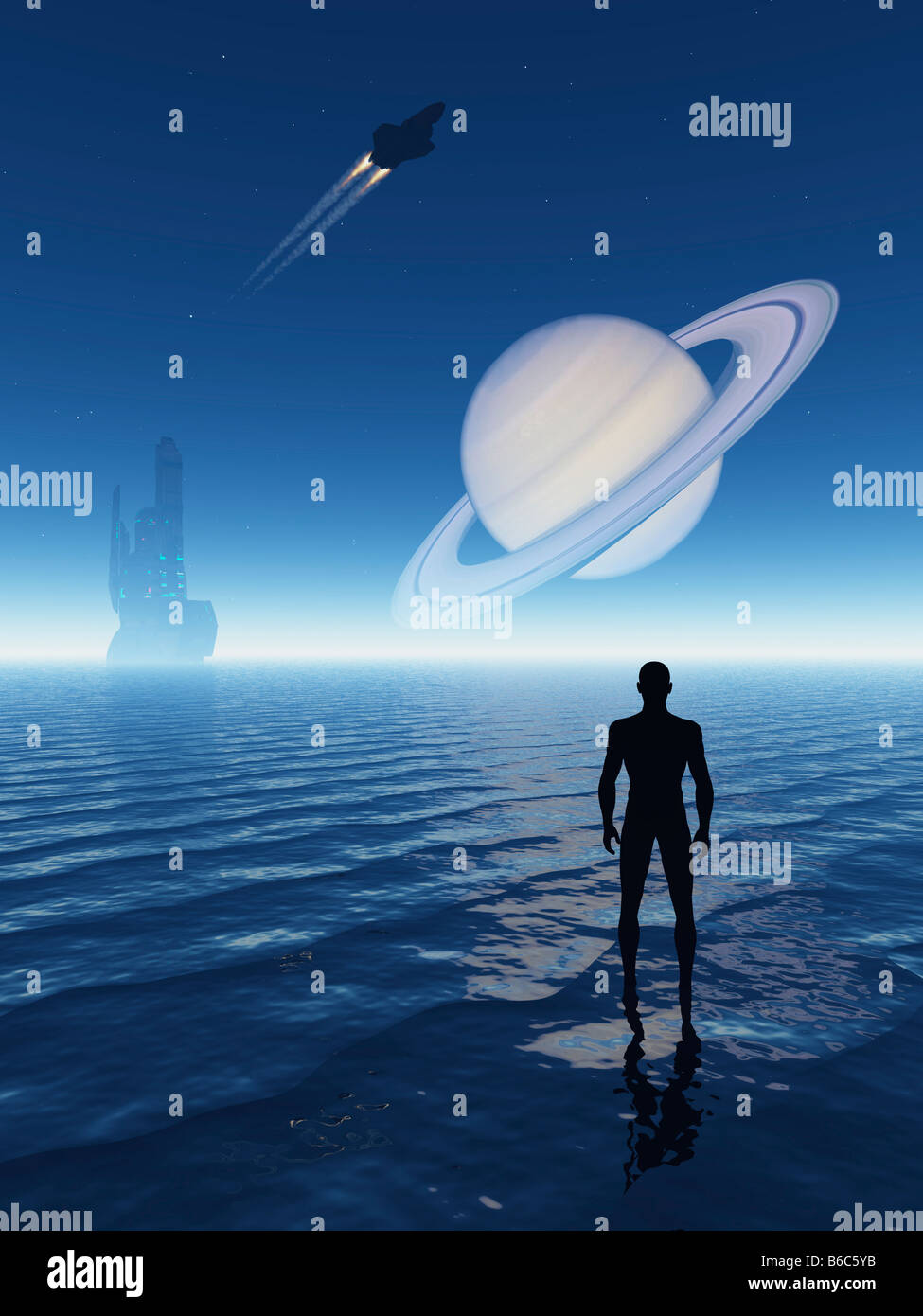 Un avveniristico progetto SciFi Fantasy Concetto di immagine Foto Stock