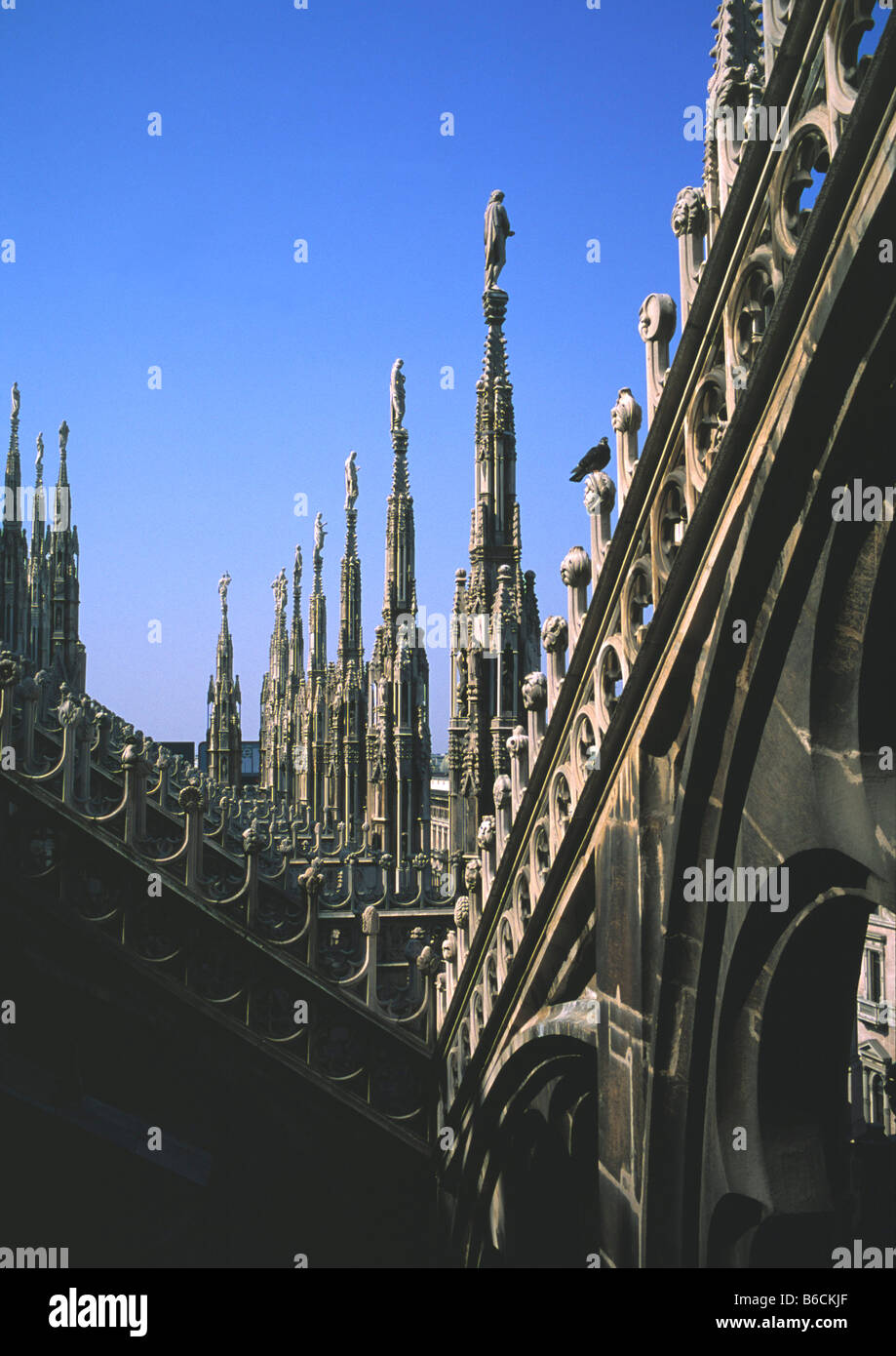 La funzione architettonica della cattedrale, il Duomo di Milano, Milano, Lombardia, Italia Foto Stock