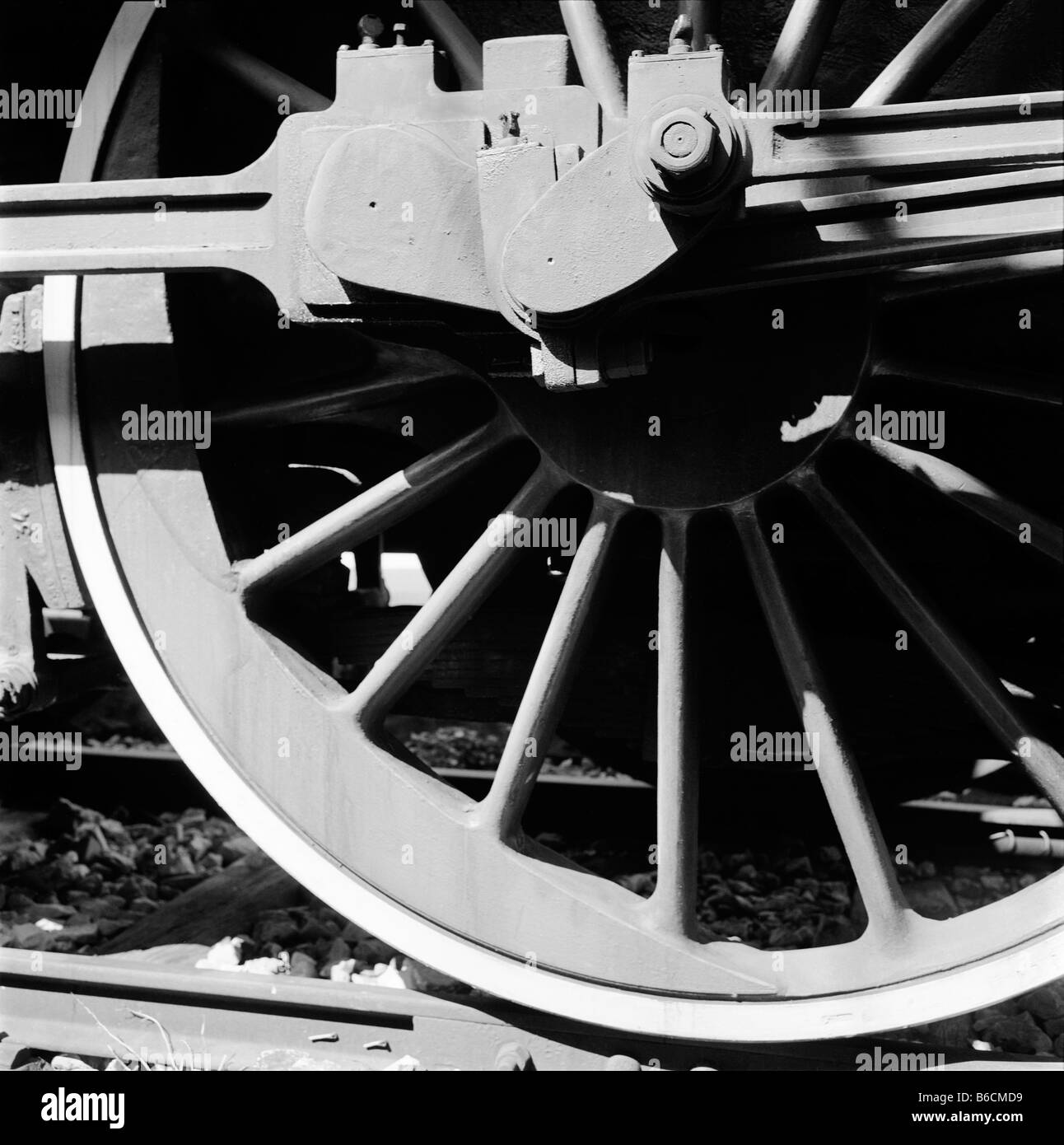 Ruota di una locomotiva a vapore Foto Stock