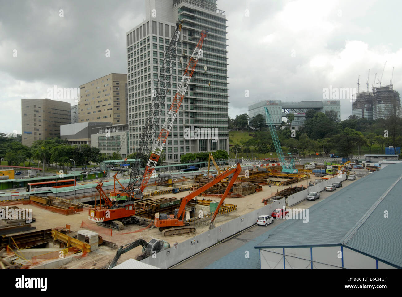 La COSTRUZIONE IN CORSO A SINGAPORE Foto Stock