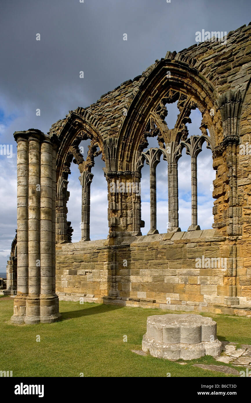 Whitby Abbey Chiesa fondata da St Hilda 657 ruderi North Yorkshire UK Gran Bretagna Foto Stock