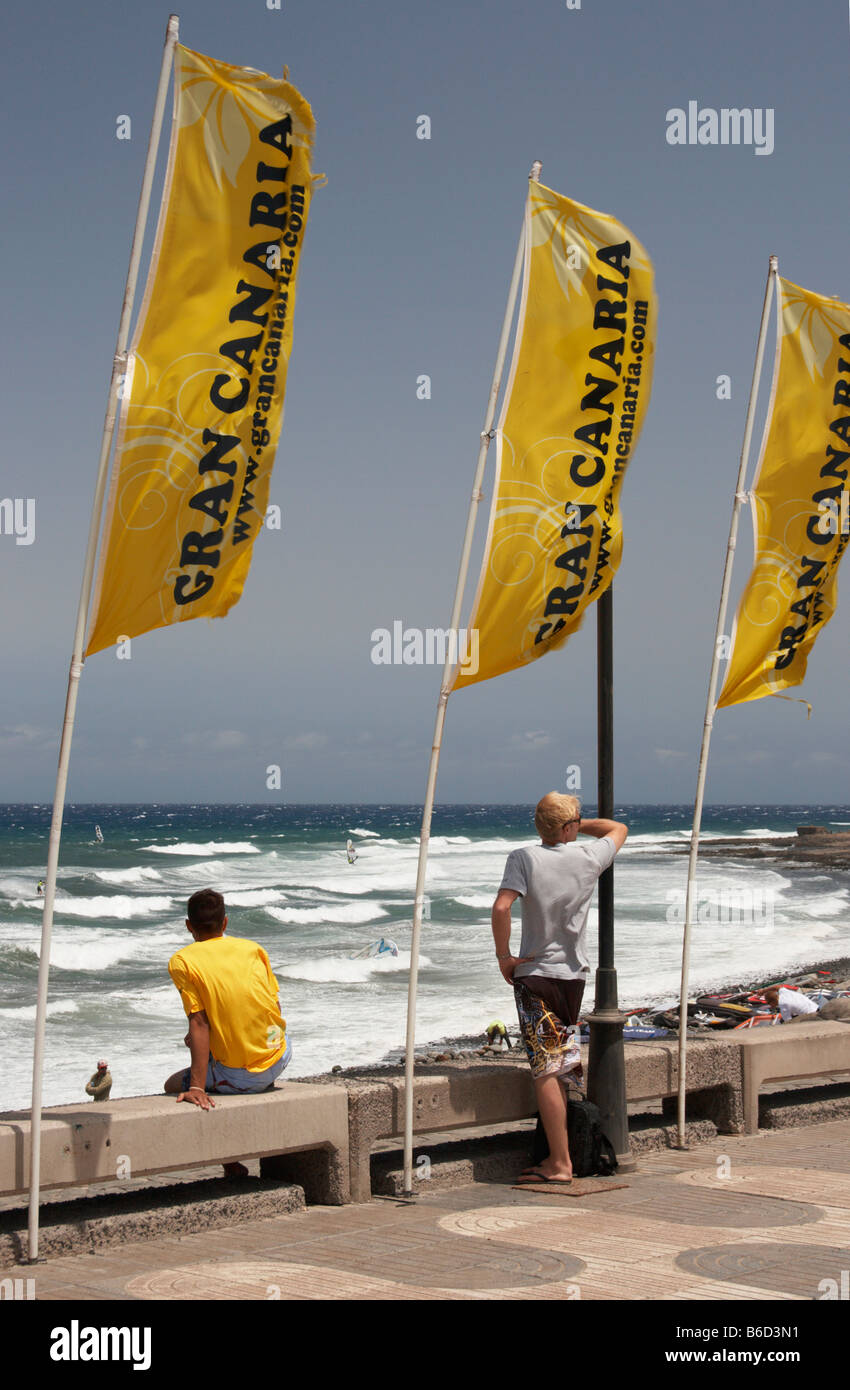 Famosa in tutto il mondo windsurf posizione, Pozo Izquierdo Foto Stock