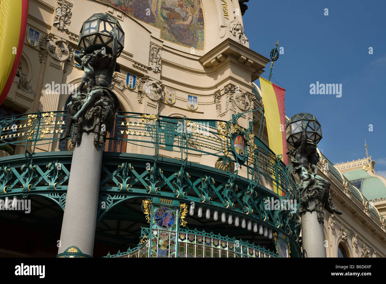 OBECNI DUM Casa Municipale Nove Mesto Praga REPUBBLICA CECA Foto Stock