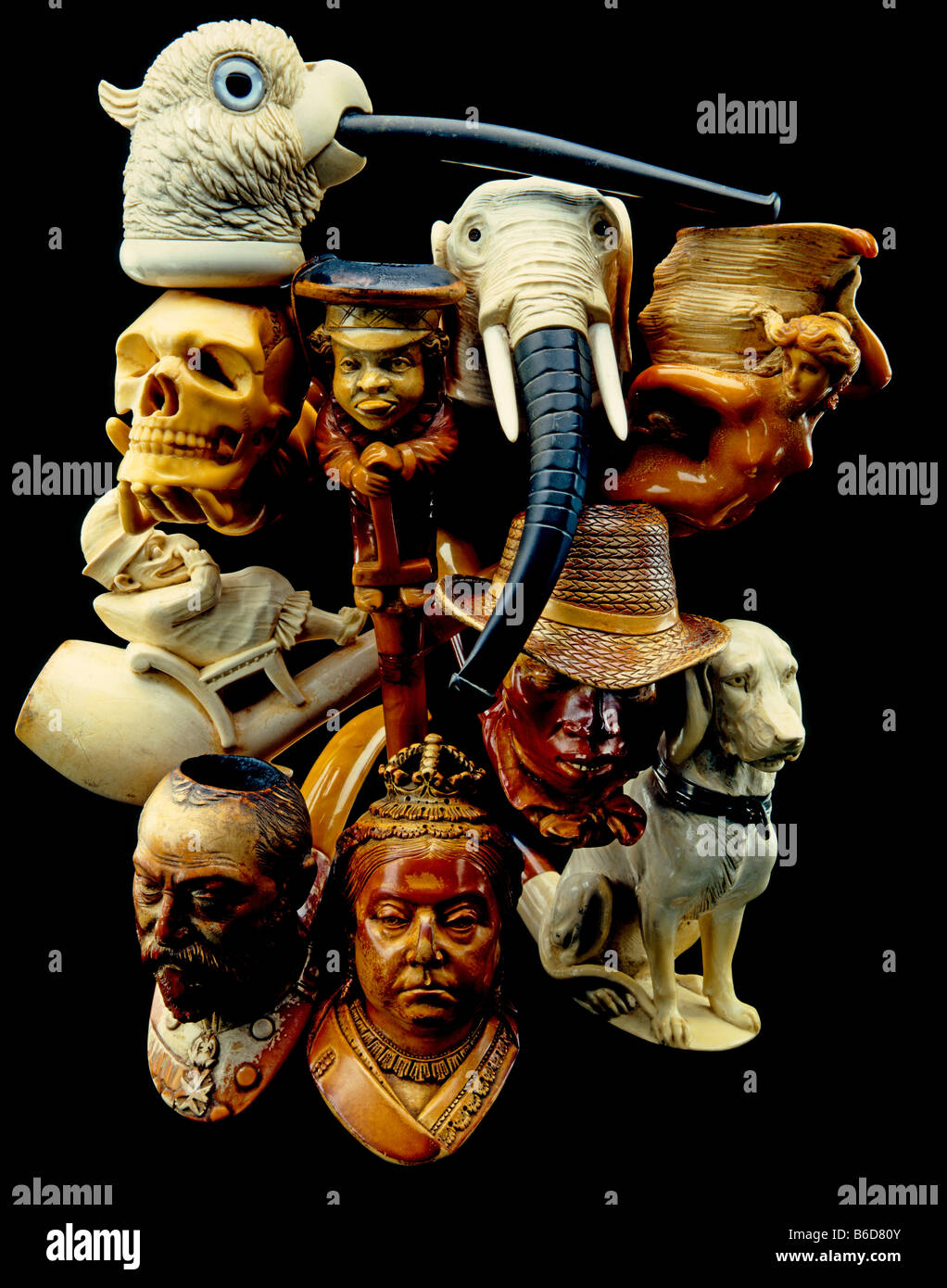 Scolpiti Meerschaum raccolta del tubo Foto Stock