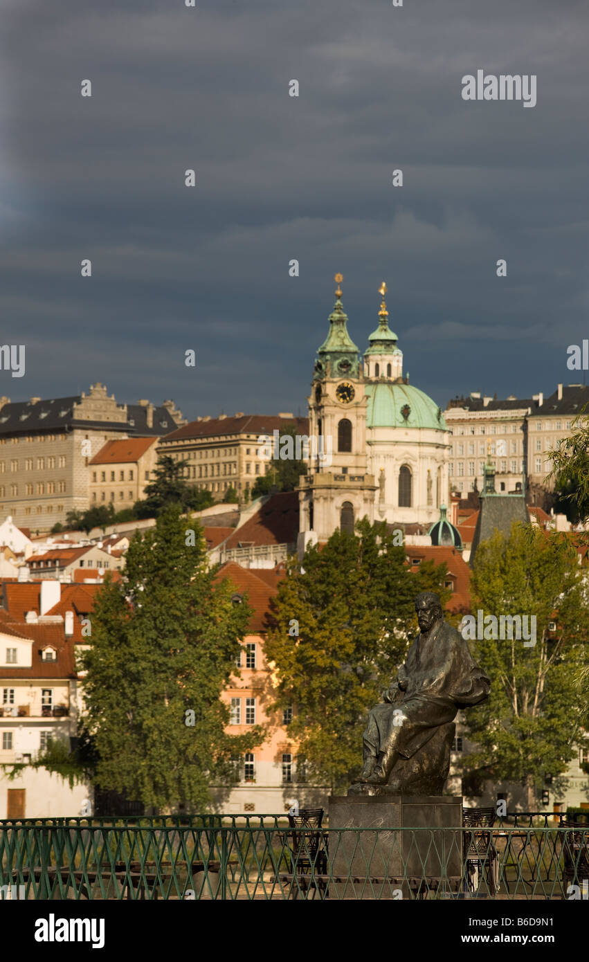 Statua Bedrich Smetana Museum Mala Strana di Praga REPUBBLICA CECA Foto Stock