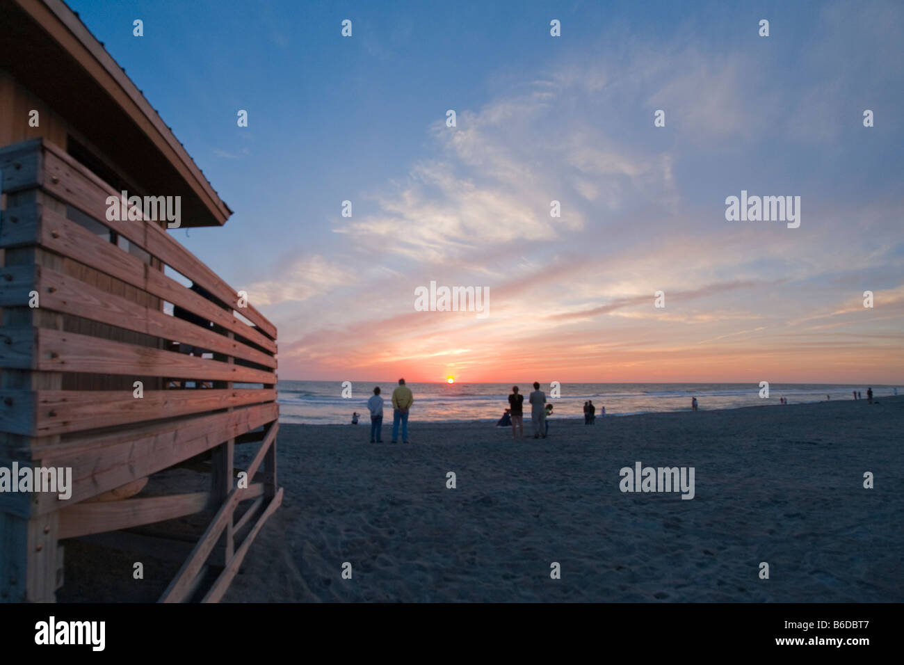Tramonto sulla spiaggia di Venezia sulla costa del Golfo della Florida Foto Stock