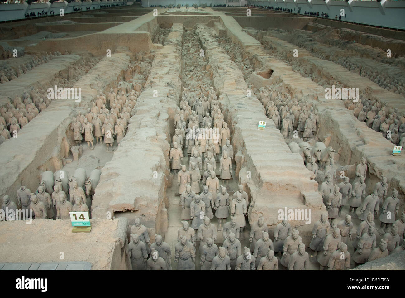 Scavato soldati di terracotta in Xian Cina Foto Stock