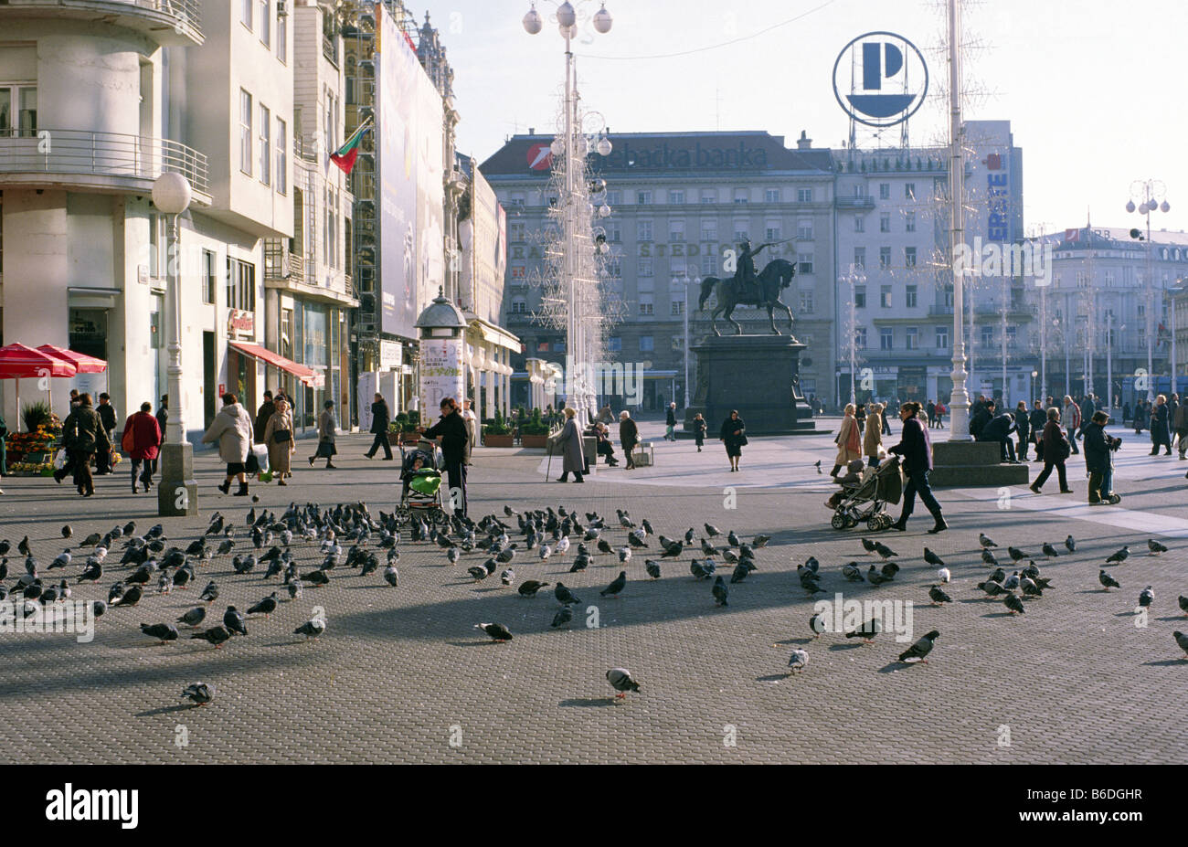 Ban Jelacic square, Zagabria, Croazia, Europa Foto Stock