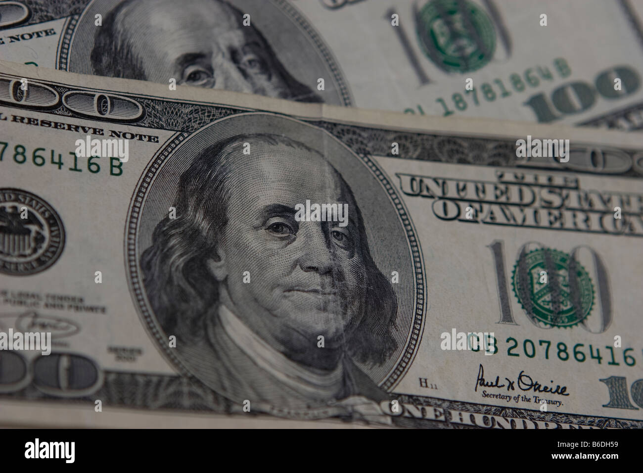 Benjamin Franklin sull'U.S.A 100 dollari Foto Stock
