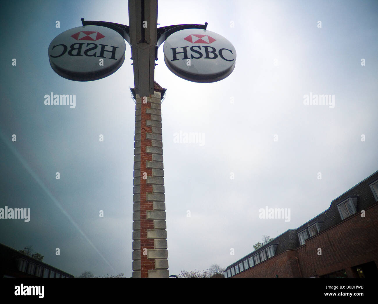 HSBC Bank segno sulla strada alta. Foto Stock