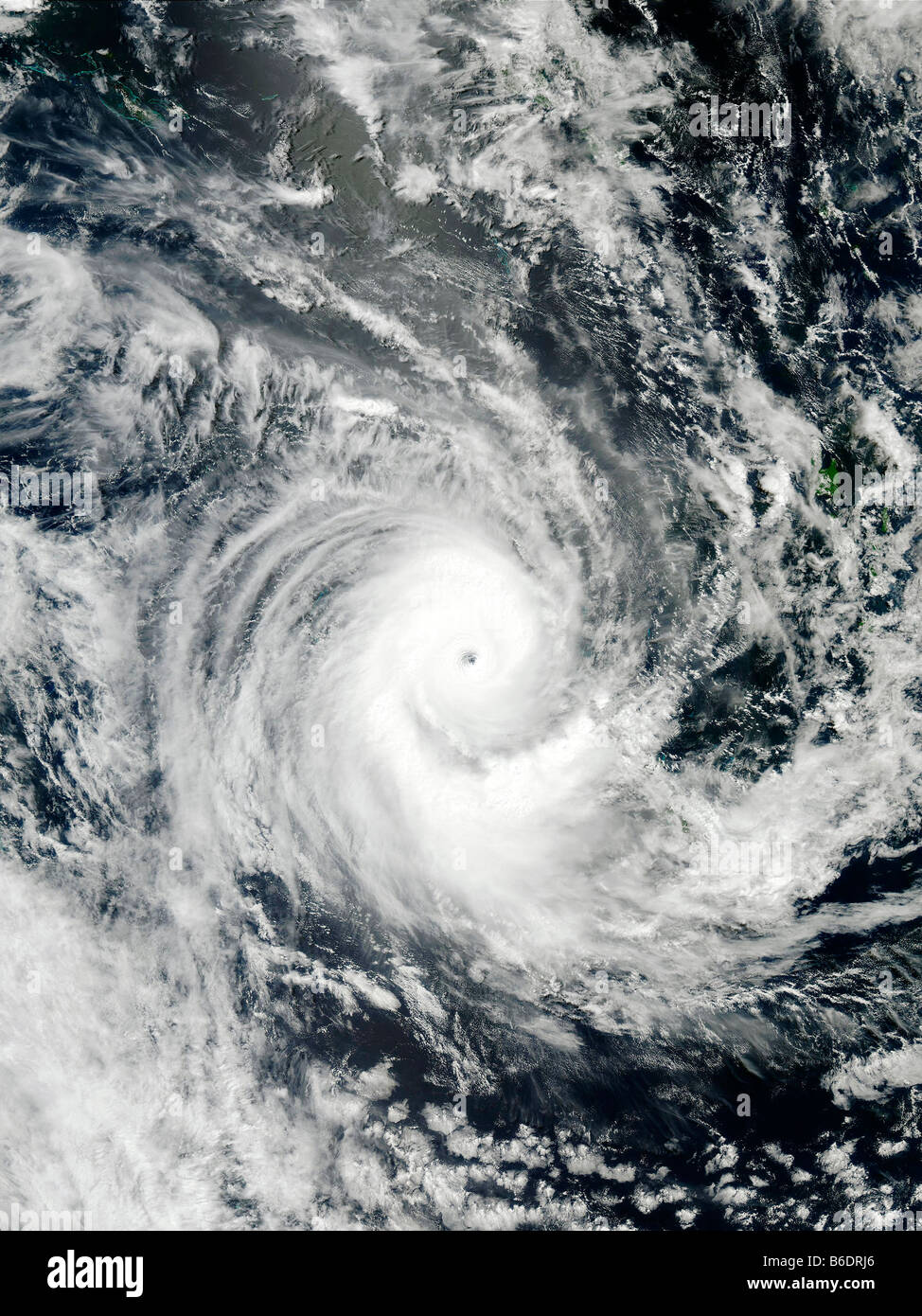 Ciclone tropicale Erica (22P), immagine satellitare,il 13 marzo 2003. Il Nord è in alto. Foto Stock