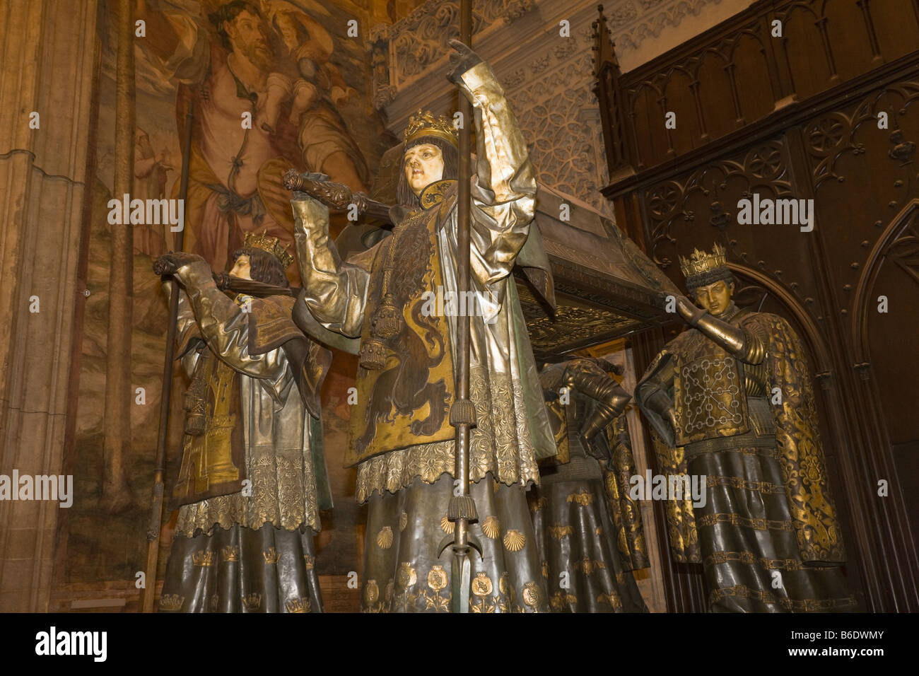 Siviglia Provincia di Siviglia Spagna Tomba di Cristoforo Colombo in cattedrale Foto Stock