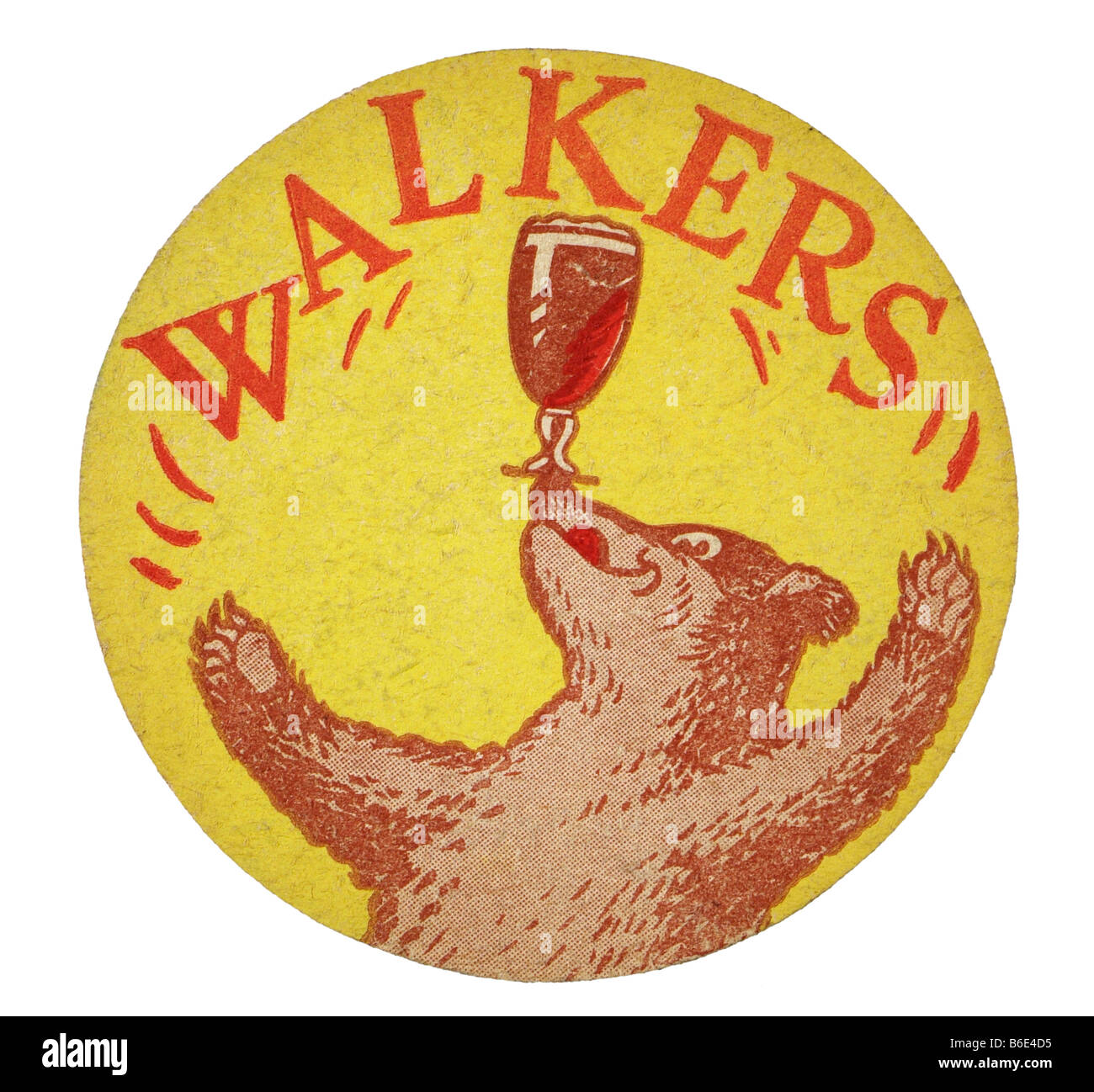Walkers beermat coaster resto bicchieri di bevande birra case pubbliche Regno Unito tabelle protezione della carta assorbire fuoriuscite servono ad Foto Stock