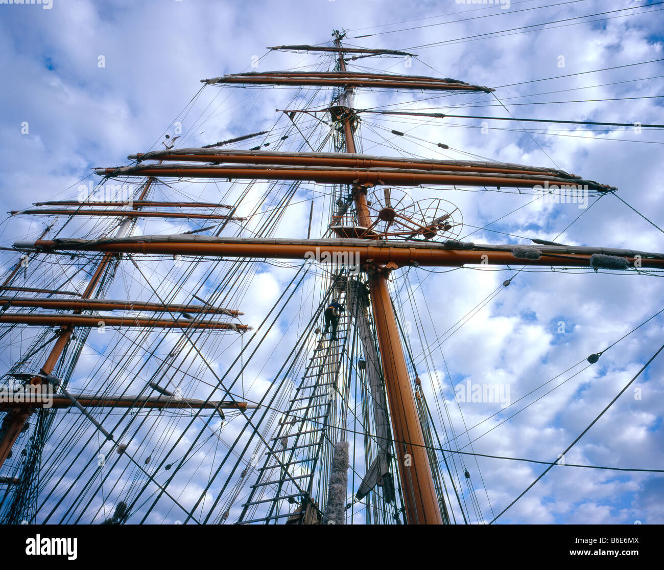 Tall Ship rigging Foto Stock