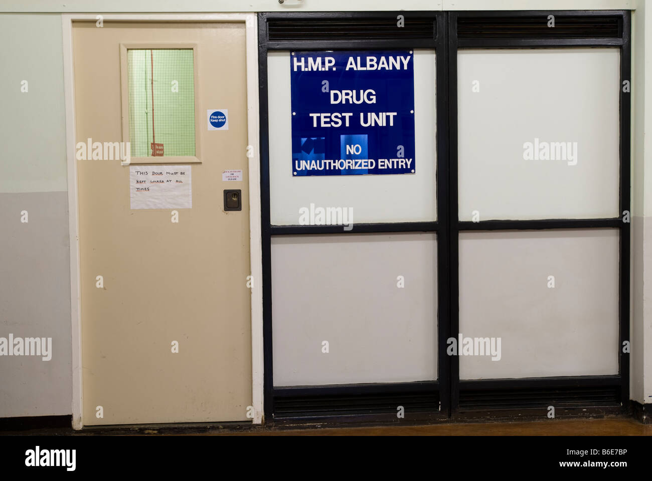 Droga Test unità HMP Albany Foto Stock