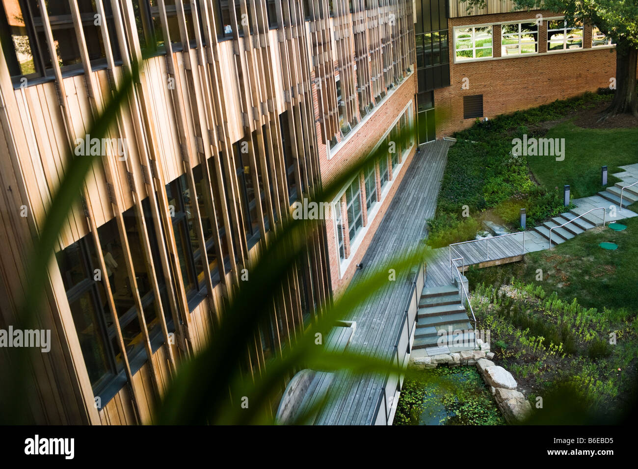 La parte esterna della Scuola Media edificio a Sidwell Friends School in Washington, DC. Foto Stock