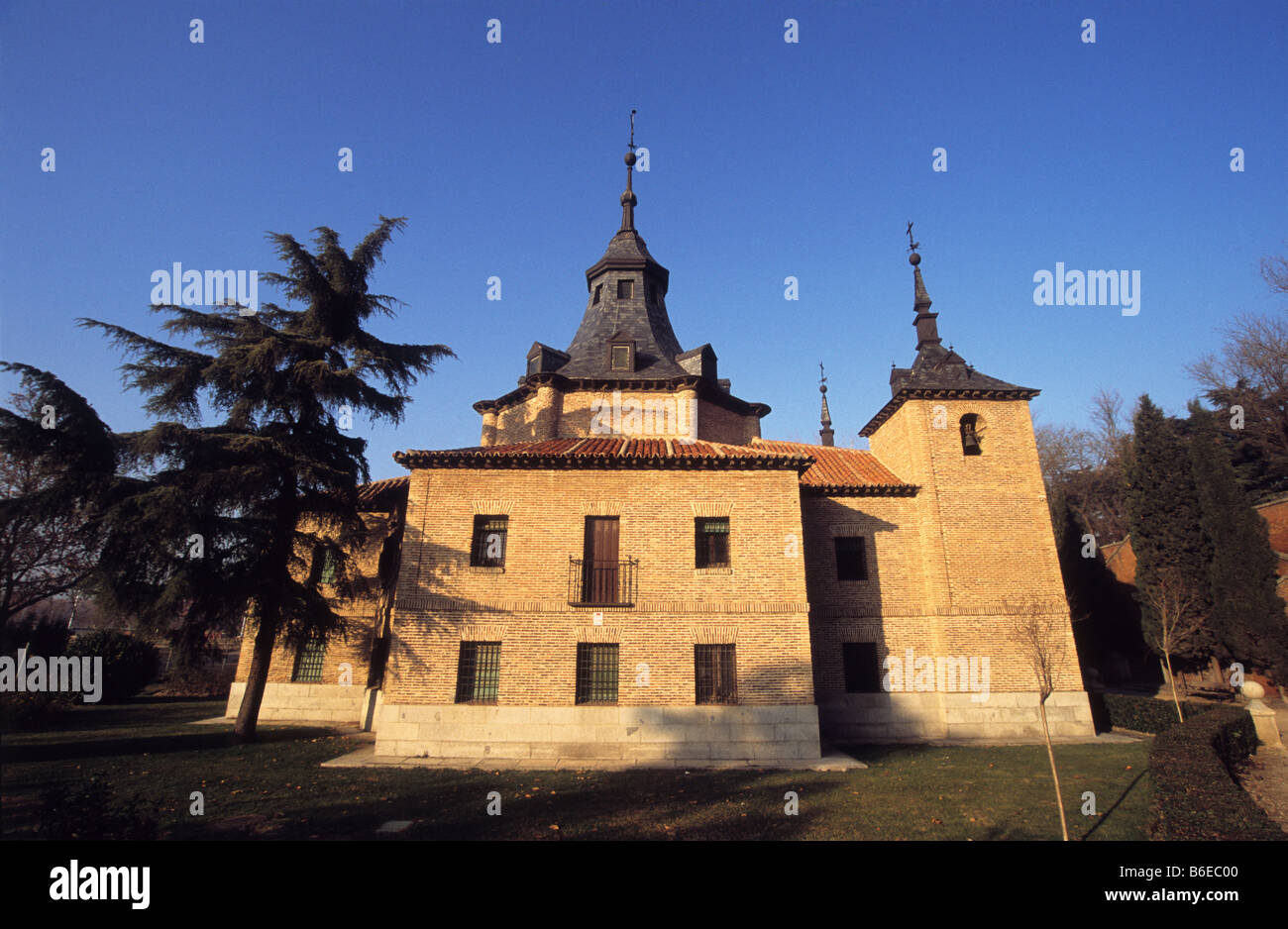 Ermita de la Virgen del Puerto hermitage, accanto al ponte di Segovia, Madrid, Spagna Foto Stock