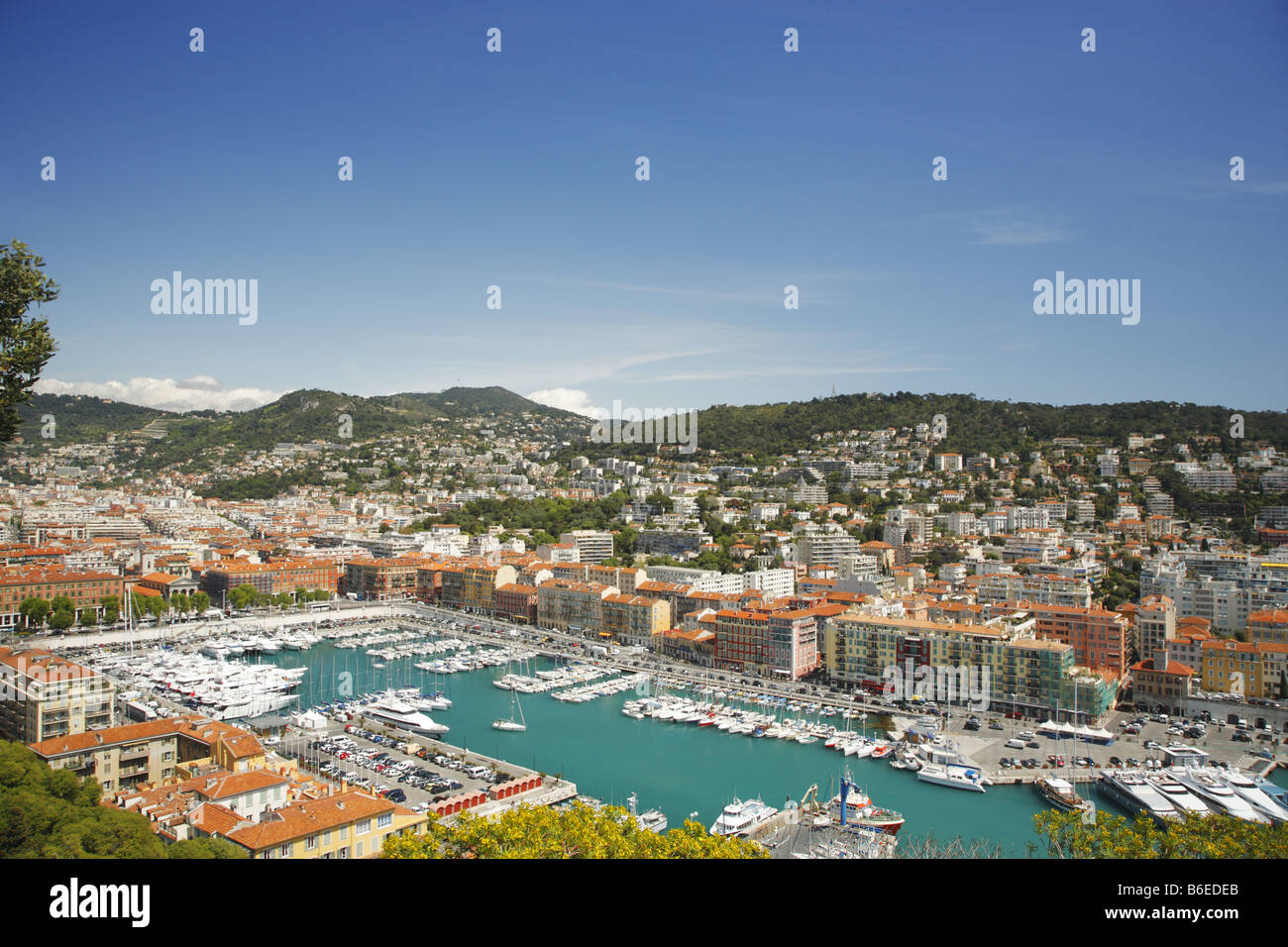 Vista aerea del porto di Nizza, Francia Foto Stock