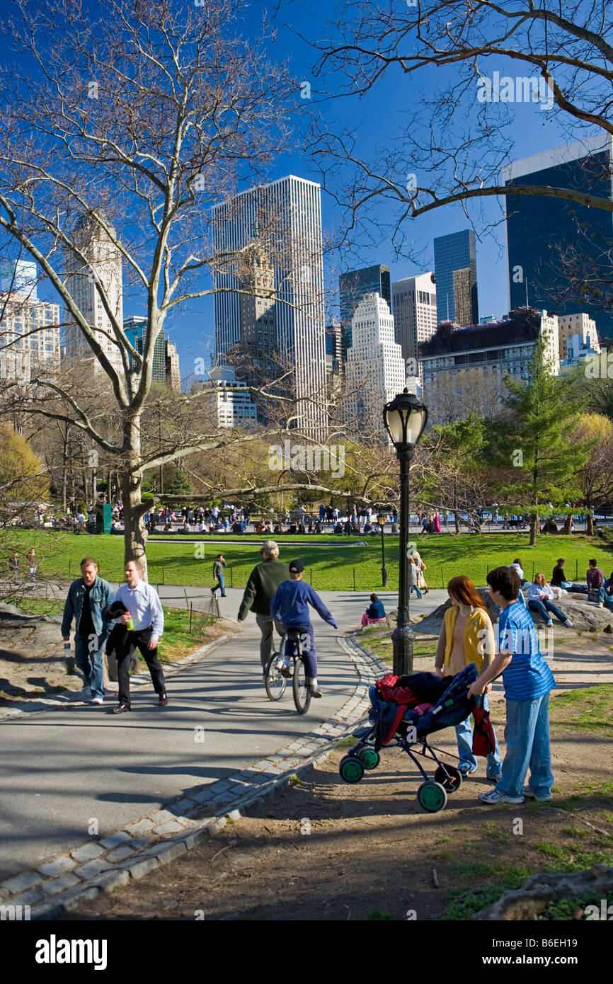 Stati Uniti d'America, New York Manhattan, persone a Central Park Foto Stock