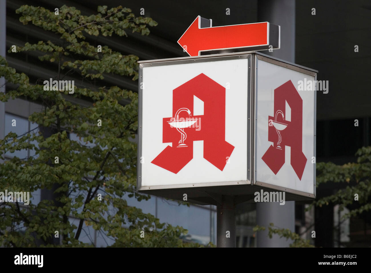 Il logo di una farmacia Foto Stock