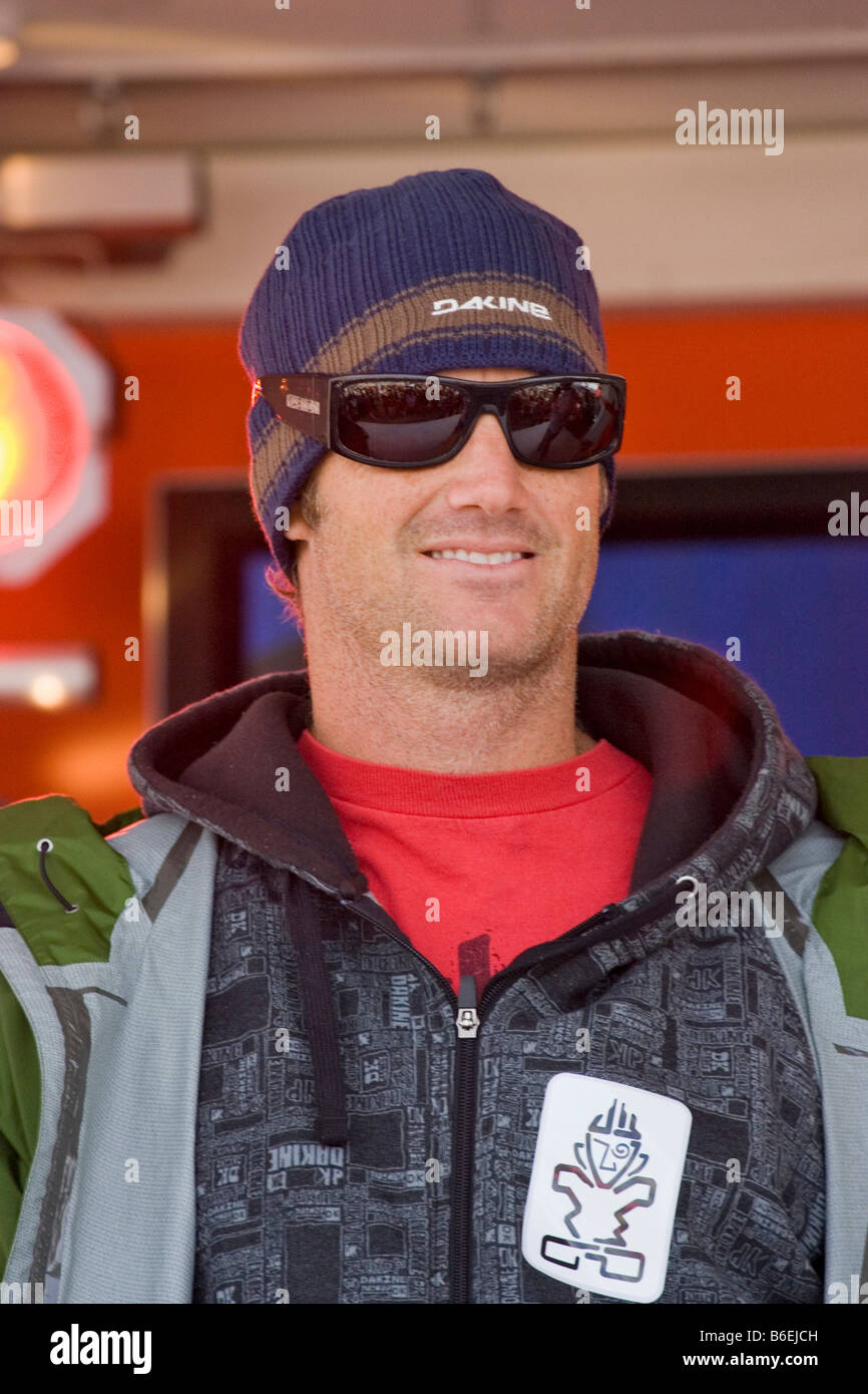 Kevin Pritchard, USA, 2° posto Slalom 42 e al quinto posto, Waveriding Colgate World Cup 2008, il surf, la spiaggia di Brandeburgo, Westerl Foto Stock