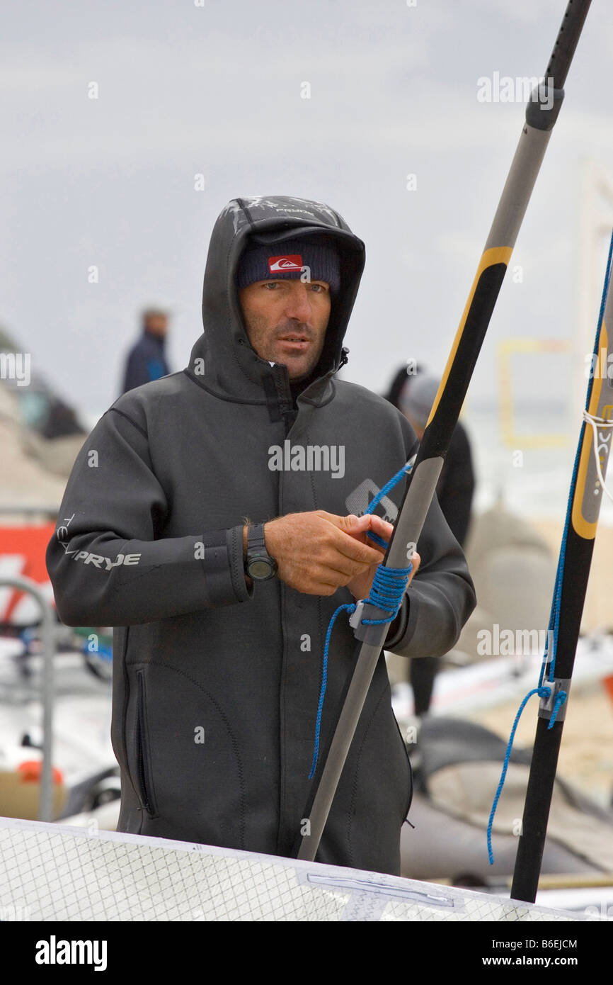 Antoine Albeau, attuale campione del mondo 2008, Colgate World Cup 2008, il surf, la spiaggia di Brandeburgo, Westerland, Sylt, Schleswig-Ho Foto Stock