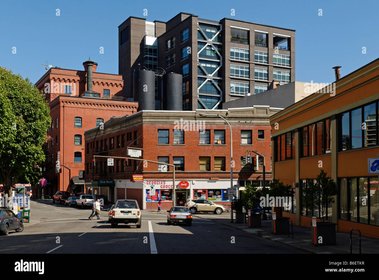 Perla, Warehouse district, dal centro città centro di Portland, Oregon, Stati Uniti d'America Foto Stock