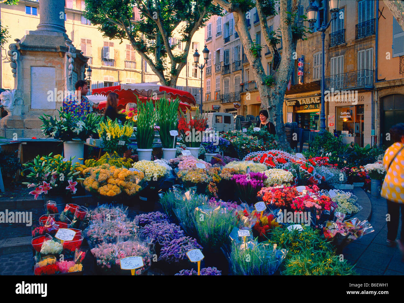 Il mercato dei fiori in Aix en Provence Foto Stock
