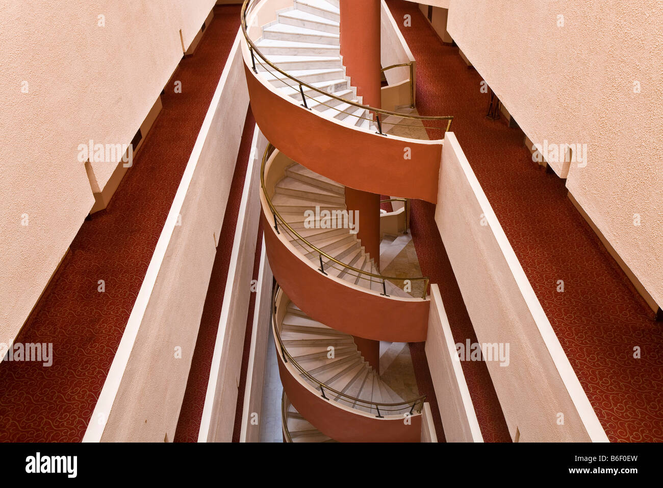 La scala a chiocciola in Selge Beach Resort, Riviera Turca, Turchia, Asia Foto Stock