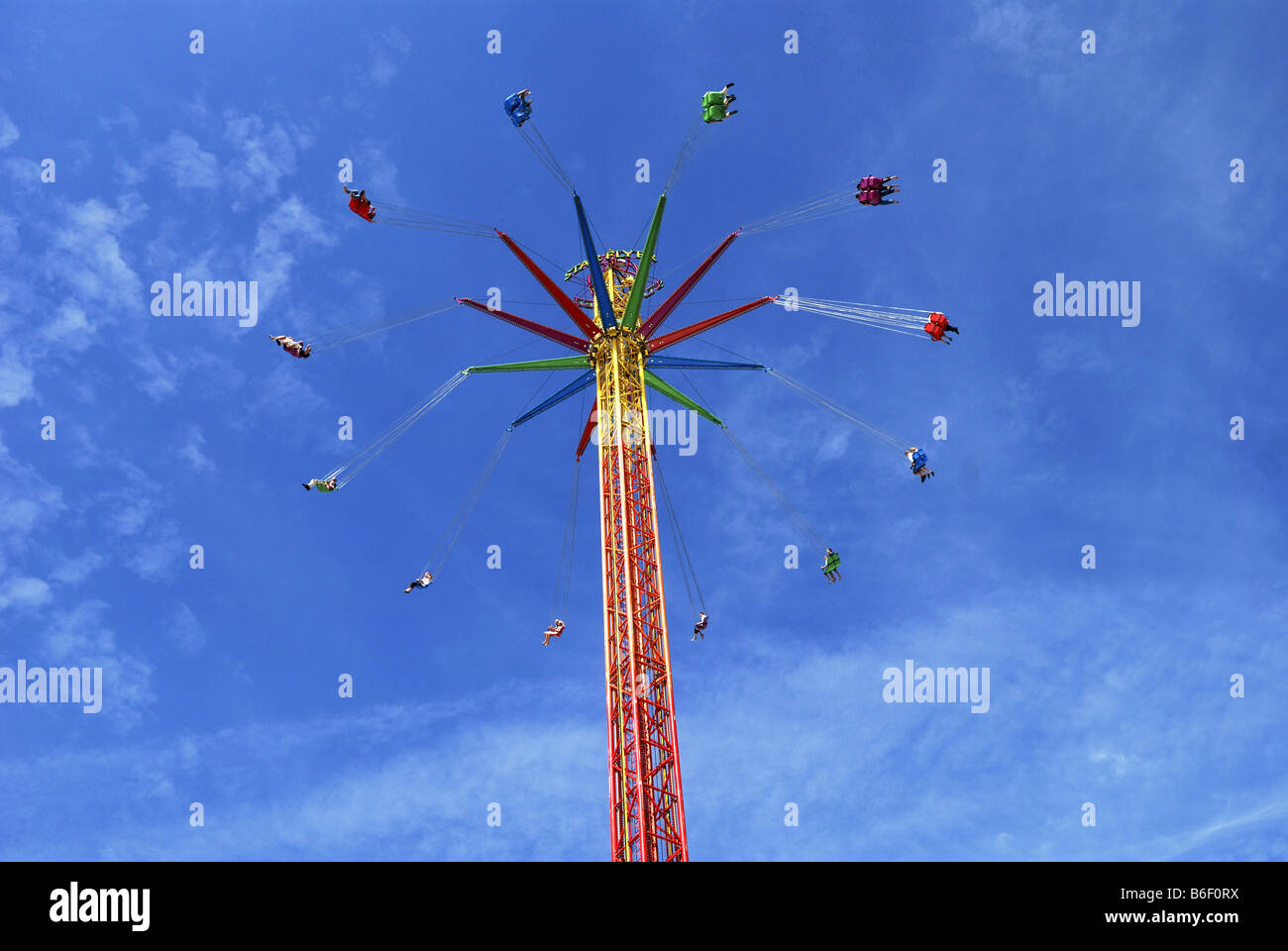 Star Flyer amusement ride al Gaeubodenvolksfest, Straubing Gaeubodenfest, Gaeuboden, Bassa Baviera, Germania, Europa Foto Stock